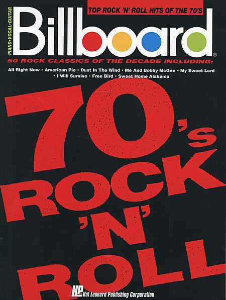 Billboard Top Rock 'n' Roll Hits Of The 70's Piano/Vocal/Guitar Songbook (OUT OF PRINT)