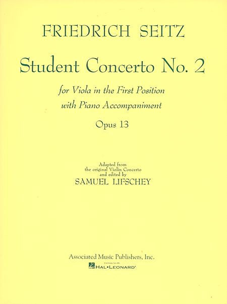 Student Concerto No. 2 Viola and Piano (Lifschey) String Solo