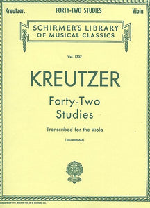 42 Studies Transcribed for the Viola by Rodolphe Kreutzer transcribed by Walter Blumenau