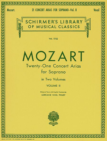 21 Concert Arias for Soprano - Volume II Voice and Piano (Finley) Vocal Collection