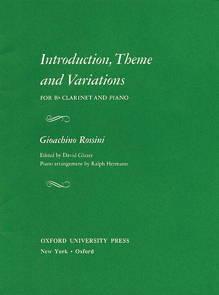 Introduction, Theme, and Variations - Rossini, Gioachino (ed. David Glazer) - Reduction for Clarinet and Piano (Ralph Hermann)