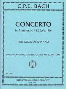 Bach, C.P.E. - Cello Concerto in A minor, H. 432 (Wq 170) arr. Friedrich Greutzmacher ed. Daniel Morganstern - Cello & Piano