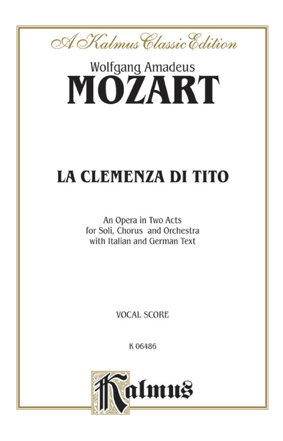 Mozart - La Clemenza Di Tito - Opera Vocal Score (Italian / German)