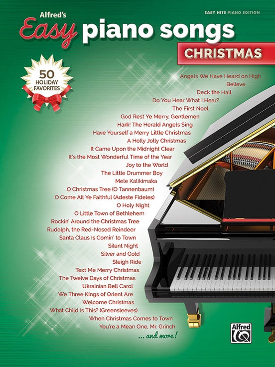 Alfred's Easy Piano Songs: Christmas - Fifty (50) Holiday Favorites - Piano Solo Collection (w/Lyrics)