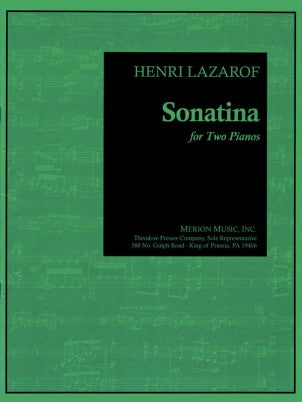 Lazarof, Henri - Sonatina - Piano Ensemble (2 Pianos 4 Hands)