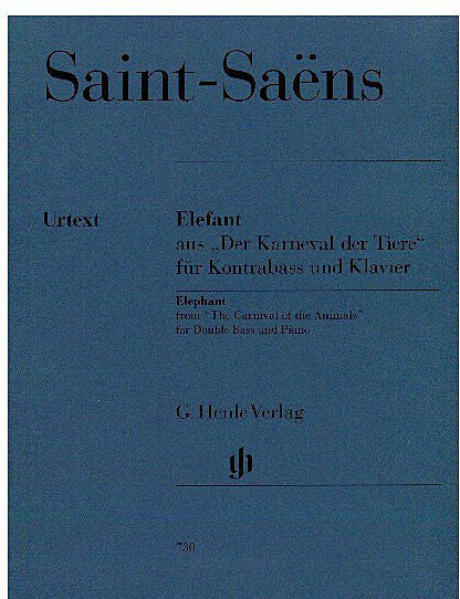 Elephant from the Carnival of the Animals for Double Bass and Piano Double Bass and Piano (ed. & fing. Tobias Glockler) Henle Music Folios