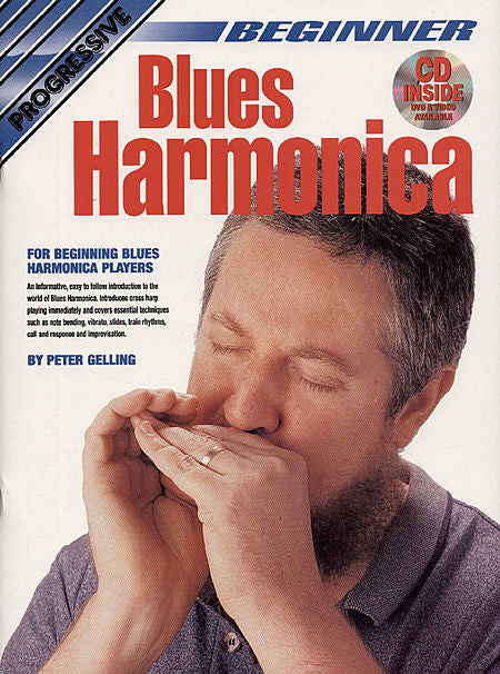 Progressive Beginner Blues Harmonica BK/CD/DVD - Peter Gelling