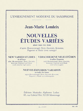 Nouvelles Etudes Variees - Jean Marie Londeix, Saxophone