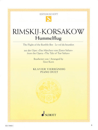 Rimsky-Korsakov - The Flight of the Bumble-Bee arr. Uwe Korn - Piano Duet (1 Piano 4 Hands)