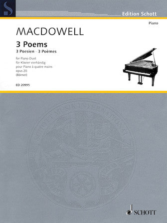 MacDowell - Three (3) Poems Opus 20 - Piano Duet (1 Piano 4 Hands)