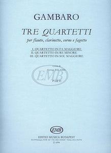 Quartet in F for Flute, Clarinet, Horn, Bassoon Giovanni Battista Gambaro/arr. Gyorgy Balassa EMB