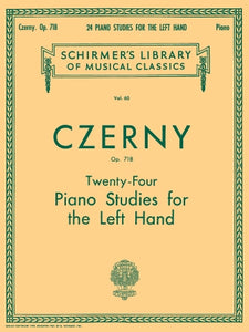 Czerny, Carl - Opus 718 ed. William Scharfenberg - Twenty-Four (24) Easy Studies for the Left Hand - Piano Method Volume*