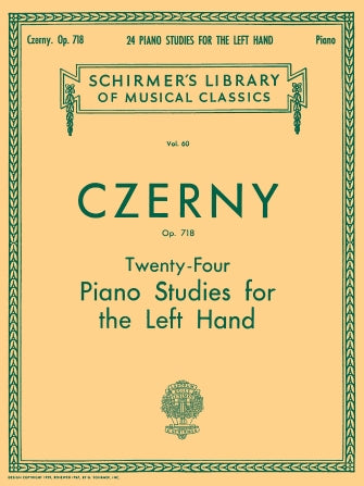 Czerny, Carl - Opus 718 ed. William Scharfenberg - Twenty-Four (24) Easy Studies for the Left Hand - Piano Method Volume*