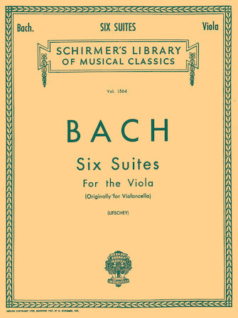 Bach - 6 Suites for the Viola  (Lifschey)