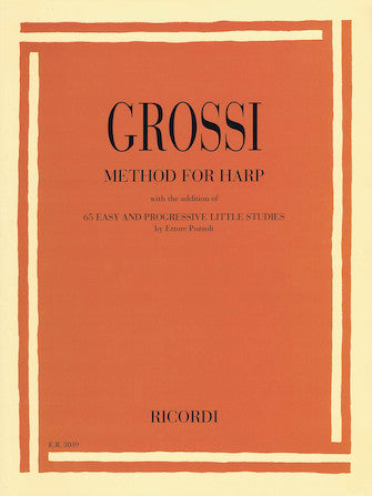 Method for Harp with 65 Easy & Progressive Little Studies -  M Grossi ed. Ettore Pozzoli  (Special Order)