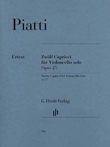 Piatti, Alfredo - Twelve (12) Capricci for Violoncello, Opus 25 ed. Christian Bellisario - Cello Solo