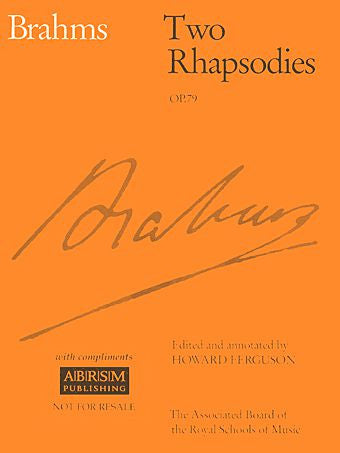 Two Rhapsodies Op.79 - Brahms, Johannes Ferguson, H. - Sheet Music