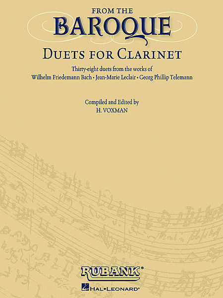 From the Baroque Duets for Clarinet transcribed and edited by H. Voxman Ensemble Collection