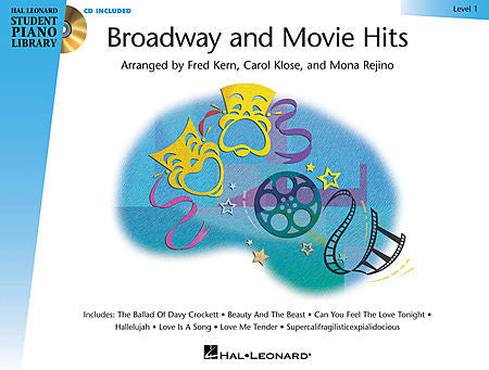 Broadway and Movie Hits - Level 1 Book/CD Pack arranged by Fred Kern, Carol Klose, Mona Rejino Educational Piano Library Book/CD Pack (OUT OF PRINT)