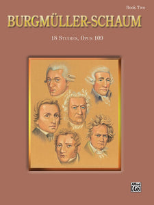 Burgmuller, Johann Friedrich - Burgmuller-Schaum, Book 2 - Eighteen (18) Characteristic Studies (Etudes de Genre) Opus 109 arr. John W. Schaum