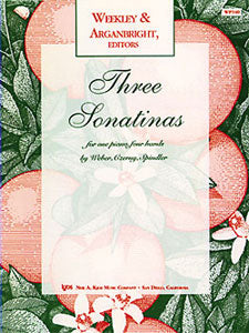 Three (3) Sonatinas - Weber, Czerny, Spindler - Ed. Weekley & Arganbright - Piano Duet (1 Piano 4 Hands)