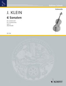 Klein, Jacob - Six (6) Sonatas, Opus 2 ed. Gerhart Darmstadt - Violoncello [Cello] Ensemble Duet: Two (2) Cellos - Score Only