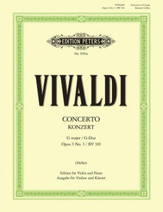 Vivaldi, Antonio - Concerto in G Major, Opus 3/3, RV 310 (P 96) from L'Estro Armonico - ed. Ulfert Thiemann, Johannes Gerdes & Karl Heller - Violin & Piano