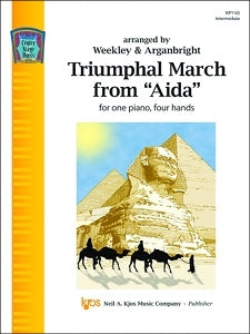 Verdi - Triumphal March From ''Aida'' arr. Weekley & Arganbright - Intermediate - Piano Duet Sheet (1 Piano 4 Hands)