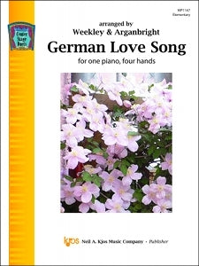 German Love Song - Folk Song arr. Weekley & Arganbright - Elementary - Piano Duet Sheet (1 Piano 4 Hands)