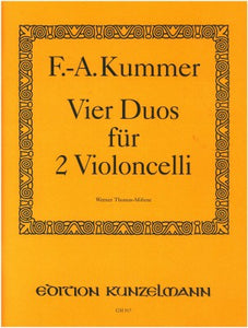 Kummer, Friedrich-August - Four (4) Duos Opus 103 ed. Werner Thomas-Mifune - Violoncello [Cello] Ensemble Duet: Two (2) Cellos - Two Performance Scores