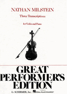 Three (3) Transcriptions - Nocturne (Posthumous) by Chopin // Lullaby from Mazeppa by Tchaikovsky // Consolation, S. 172, No. 5  by Franz Liszt - transcr. Nathan Milstein - Violin & Piano