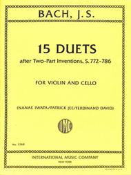 Bach, J. S. - 15 Duets after Two-Part Inventions, S. 771-786 for Violin and Cello (Iwata/Jee/David)