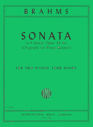 Brahms - Sonata in F minor Opus 34 bis - Transcr. Brahms Orig. Piano Quintet - Piano Ensemble (2 Pianos 4 Hands)