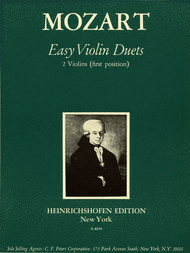 Mozart - Easy Violin Duets arr. Waldemar Twarz - Thirteen (13) Two-Part Pieces in the First (1st) Position - Violin Ensemble Duet: Two (2) Violins - Score Only