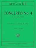 Mozart - Violin Concerto No. 4 in D Major KV 218 - ed. w/Cadenzas by  Joseph Joachim - Violin & Piano
