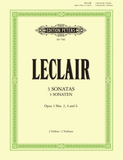 Leclair, Jean-Marie - Three (3) Original Sonatas, Opus 3 (Nos. 2, 4 & 6) ed. Carl Herrmann - Violin Ensemble Duet: Two (2) Violins - Parts Only