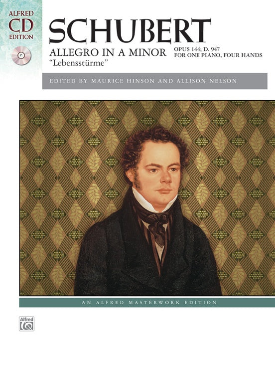 Schubert - Allegro in A Minor, Opus 144 D947 ''Lebenssturme'' - Piano Duet w/CD (1 Piano 4 Hands)