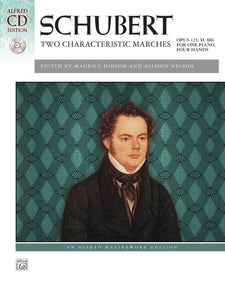 Schubert - Two Characteristic Marches, Op. 121 D886 - Piano Duet w/CD (1 Piano 4 Hands) (POP)