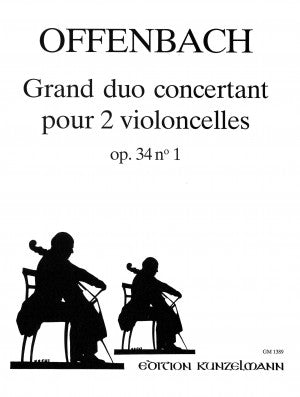 Offenbach, Jacques - Grand Concertante Duo, Opus 34/1 transcr. Werner Thomas-Mifune - Violoncello Ensemble Duet: Two (2) Cellos - Two Performance Scores