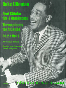 Ellington, Duke - Three (3) Pieces, Volume 2 arr. Werner Thomas-Mifune - Creolo Love Call // Sophisticated Lady // Birmingham Break-Down - Violoncello [Cello] Ensemble Quartet: Four (4) Cellos - Score & Parts