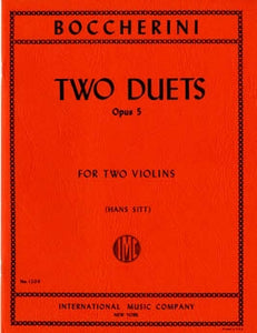 Boccherini, Luigi - Two (2) Duets, Opus 5 ed. Hans Sitt - Violin Ensemble Duet: Two (2) Violins - Parts Only