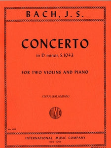 Bach - Concerto in D minor, BWV 1043 ed. Ivan Galamian - Violin Ensemble Duet: Two (2) Violins & Piano - Score & Parts