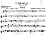 Mozart - Violin Concerto No. 5 in A Major KV 219 - ed. w/Cadenzas by Joseph Joachim - Violin & Piano