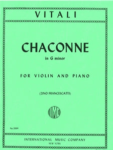 Vitali, Tomasso - Chaconne (Ciaccona) in G minor - transcr. Leopold Charlier / ed. Zino Francescatti - Violin & Piano