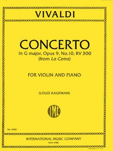 Vivaldi, Antonio - Concerto in G Major, Opus 9/10, RV 300 from La Cetra - ed. Louis Kaufman - Violin & Piano