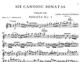 Telemann - Six (6) Canonic Sonatas ed. C. Hermann - Violin Ensemble Duet: Two (2) Violins - Two Performance Parts