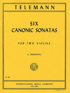 Telemann - Six (6) Canonic Sonatas ed. C. Hermann - Violin Ensemble Duet: Two (2) Violins - Two Performance Parts