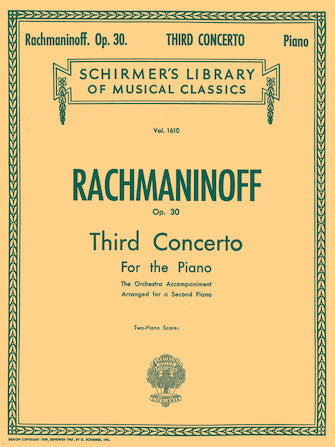 Rachmaninoff - Concerto No. 3 in d minor, Opus 30 Two-Piano Score