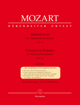 Mozart - Violin Concerto No. 4 in D Major KV 218 - ed. Martin Wulfhorst w/Cadenzas by Leopold Auer & Joseph Joachim - Violin & Piano - Urtext