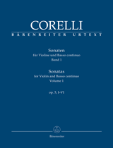 Corelli, Arcangelo - Sonatas for Violin and Basso continuo, Opus 5 - Volume 1, Nos. 1-6 - Violin & Piano - Urtext